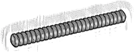 Hose, Ribbed 7mm D.  9L / 7.2cm