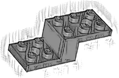 Bracket 5 x 2 x 1 1/3 with 2 Holes and Bottom Stud Holder