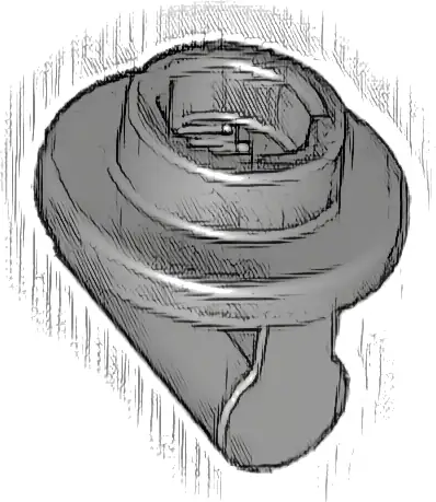 Plate, Round 1 x 1 with Bar Handle on Long Stem