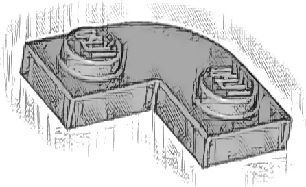 Plate, Round Corner 2 x 2 with 1 x 1 Cutout