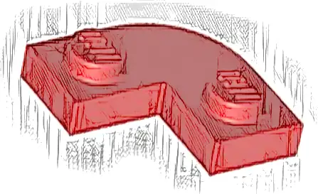 Plate, Round Corner 2 x 2 with 1 x 1 Cutout