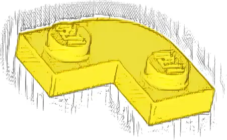 Plate, Round Corner 2 x 2 with 1 x 1 Cutout