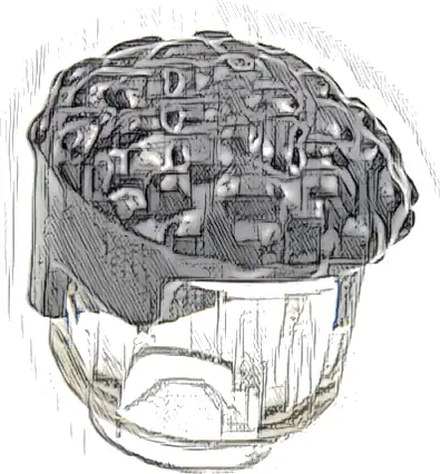 Minifigure, Hair Male, Coiled with Straight Sides