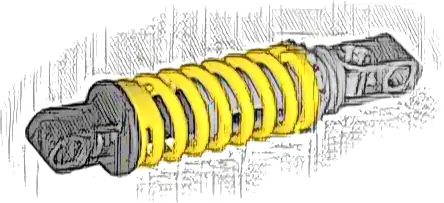 Technic, Shock Absorber 9L with Black and Light Bluish Gray Ends