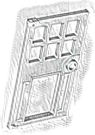 Door 1 x 4 x 6 with 6 Panes, Stud Handle, and Hole for Pet Flap