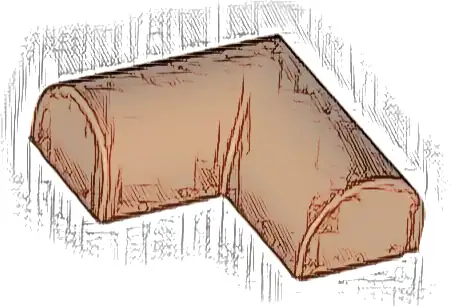 Slope, Curved 2 x 2 x 2/3 Double Corner