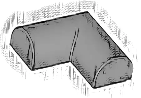 Slope, Curved 2 x 2 x 2/3 Double Corner