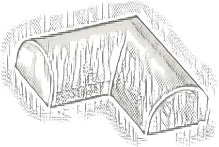Slope, Curved 2 x 2 x 2/3 Double Corner