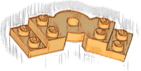 Plate, Modified 2 x 6 x 2/3 Bent