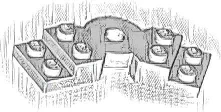 Plate, Modified 2 x 6 x 2/3 Bent