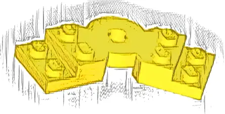 Plate, Modified 2 x 6 x 2/3 Bent