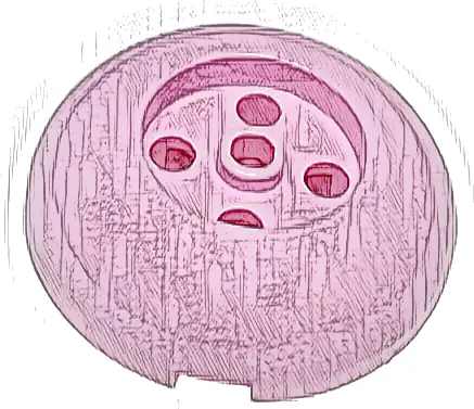 Brick, Round 4 x 4 Dome Top with 2 x 2 Recessed Center
