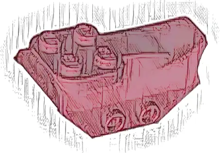 Slope, Curved 4 x 2 with 4 Studs on Top, 2 Hollow Studs on Each Side, Wing End