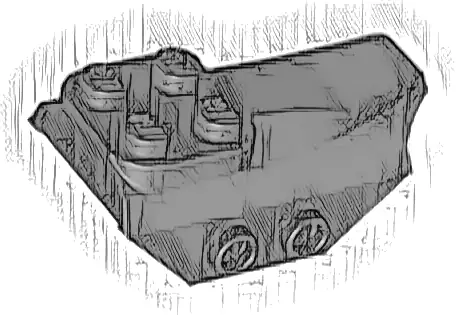 Slope, Curved 4 x 2 with 4 Studs on Top, 2 Hollow Studs on Each Side, Wing End