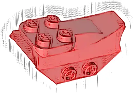 Slope, Curved 4 x 2 with 4 Studs on Top, 2 Hollow Studs on Each Side, Wing End