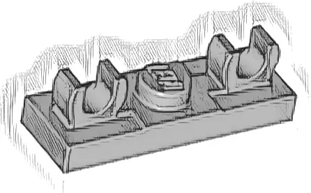 Plate, Modified 1 x 3 with 2 Open O Clips on Top