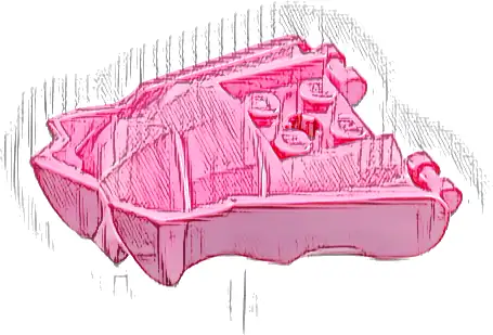 Dragon Head (Ninjago) Jaw with Small Spikes and 2 Bar Handles on Back