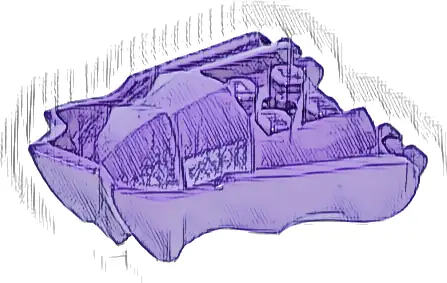 Dragon Head (Ninjago) Jaw with Small Spikes and 2 Bar Handles on Back