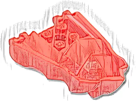 Dragon Head (Ninjago) Jaw with Small Spikes and 2 Bar Handles on Back