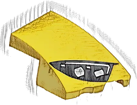 Wedge 3 x 2 Right No Studs with Black Mercedes-AMG Car Headlight, White Stripes and 2 Silver Bulbs Pattern