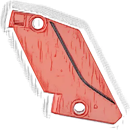 Technic, Panel Curved #61 5 x 7 Tapered Left with Black Curved Line Car Highlight Cover Pattern