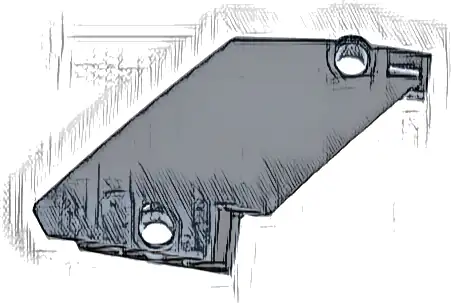 Technic, Panel Curved #60 5 x 7 Tapered Right