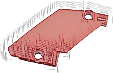 Technic, Panel Curved #60 5 x 7 Tapered Right