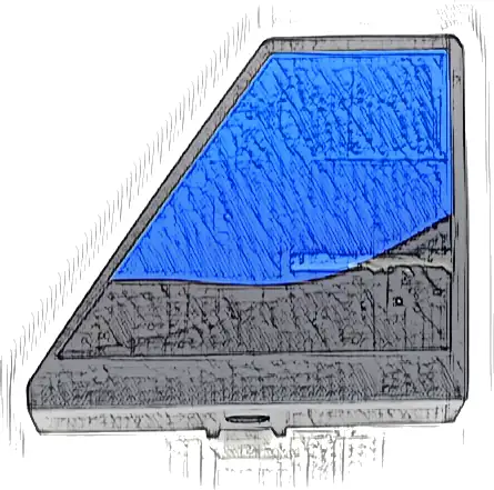 Technic, Panel Curved #70 5 x 4 x 3 Tapered Right with Blue Panel on Black Background Pattern (Sticker) - Set 42141