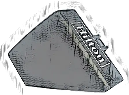 Technic, Panel Curved #70 5 x 4 x 3 Tapered Right with White 'Hilton' on Outside Only Pattern (Sticker) - Set 42141 (Second Version)