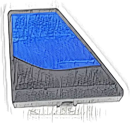 Technic, Panel Curved #71 5 x 4 x 3 Tapered Left with Blue Panel on Black Background Pattern (Sticker) - Set 42141