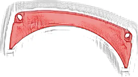 Technic, Panel Car Mudguard Arched #42 13 x 2 x 5 Rounded Top
