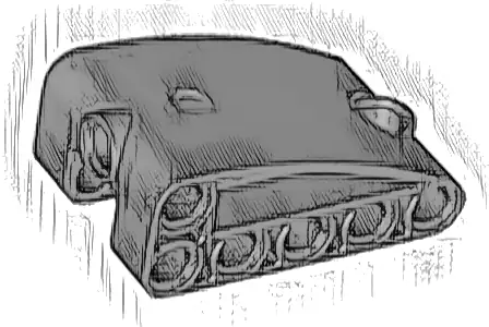 Technic, Panel Curved 2 x 5 x 3 Double Modified L-Shape Quarter Ellipse Thick 