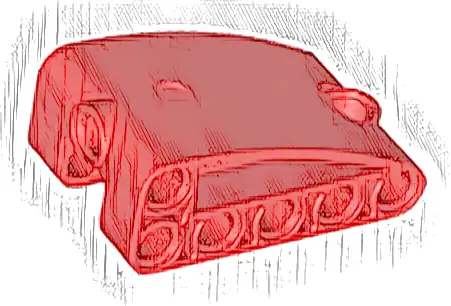 Technic, Panel Curved 2 x 5 x 3 Double Modified L-Shape Quarter Ellipse Thick 
