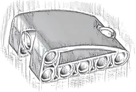 Technic, Panel Curved 2 x 5 x 3 Double Modified L-Shape Quarter Ellipse Thick 