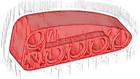 Technic, Liftarm, Modified L-Shape Quarter Ellipse Thick 2 x 5