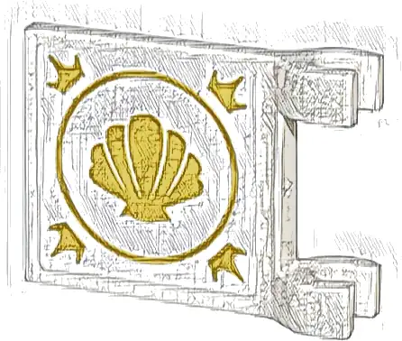 Flag 2 x 2 Square with Flared Edge with Gold Seashell, Circle, and Crowns Pattern on Both Sides (Stickers) - Set 43205