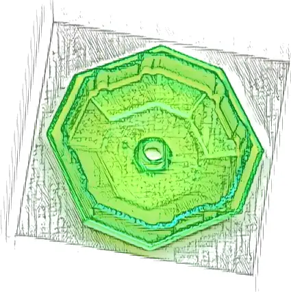 Rock 4 x 4 Octagonal, Bottom (Diamond Dress Container Top)
