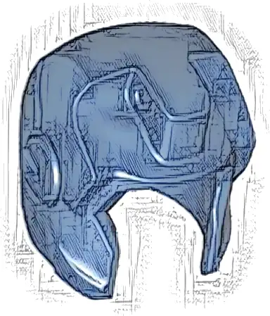 Minifigure, Headgear Helmet Space with Open Face and Large Top Hinge, with Straight Cheeks (Iron Man)