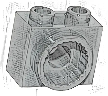 Technic, Brick Modified 1 x 2 x 1 1/3 with Rotation Joint Socket