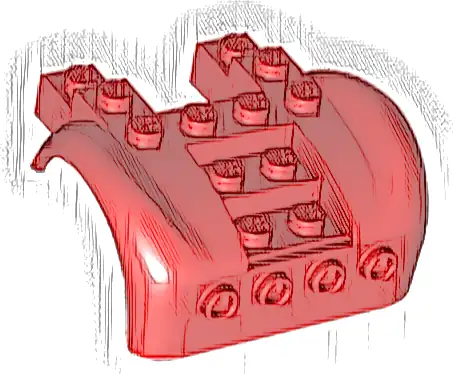 Vehicle, Mudguard 6 x 4 with 4 Studs on Front