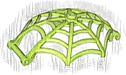 Minifigure, Weapon Spider Web, Large Hemisphere Shape with Bar Handle and Clips