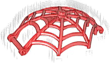 Minifigure, Weapon Spider Web, Large Hemisphere Shape with Bar Handle and Clips