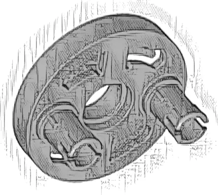 Technic Rotation Joint Disk with Large Pin Hole and 2 Pins