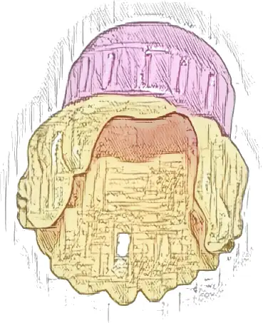 Mini Doll, Hair Combo, Hair with Hat, Long Wavy with Molded Bright Pink Beanie Pattern