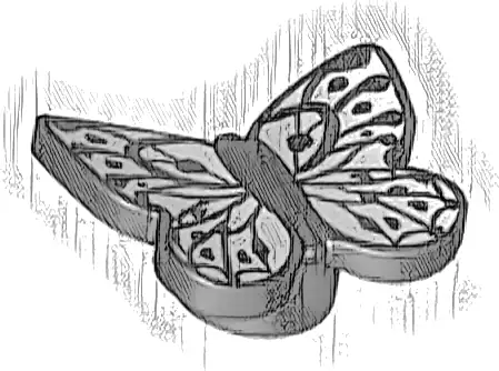 Butterfly with Stud Holder with White Wings Pattern