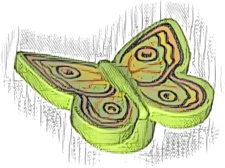 Butterfly with Stud Holder with Yellow, Orange, and Black Wings Pattern