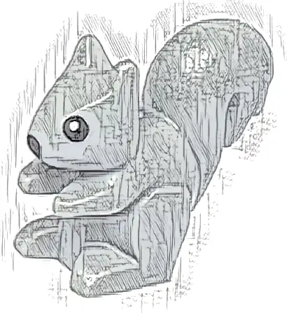 Squirrel with Black Nose and Eyes with White Pupils Pattern