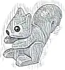 Część LEGO® 80679pb03 Wiewiórka z Czarnym Noskiem i Oczami z Białymi Źrenicami, Wzór