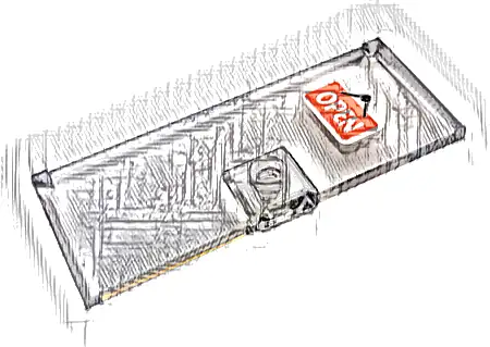 Door 1 x 3 x 6 with Stud Handle with 'OPEN' Sign on Coral Background Pattern (Sticker) - Set 41728