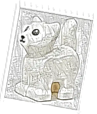 Cat, Baby Kitten, Standing with Black Mouth, Nose, and Eyes Pattern